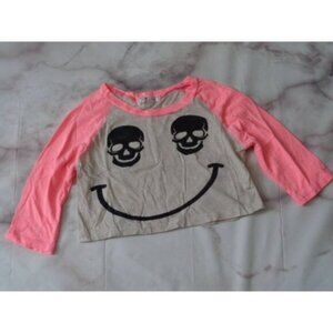 It Closet girls youth medium gray/pink 3/4 sleeve Boutique top